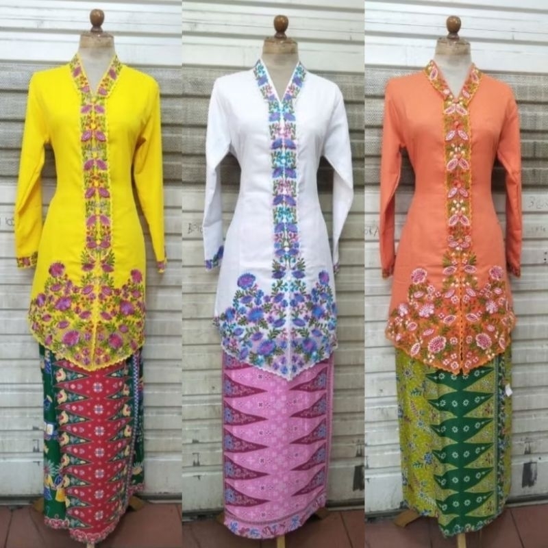 Setrok kebaya encim tunik ibu besan // kebaya encim katun lengan panjang // kebaya encim tunik panja