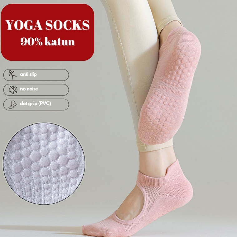 Harga TERMURAAH BS992 Kaos Kaki Yoga Socks Anti Slip Pendek Semata Kaki Kaus Kaki Pilates Gym PoundF