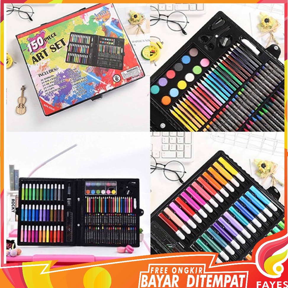 

KODE X9D FAYES COD Pensil Warna Cat air Set 15 Pcs Crayon Set Water Color Paint 15 Pcs Krayon Mewarnai Anak STY1