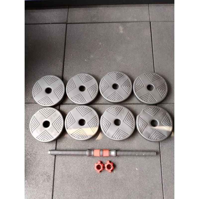 Barbel set 20 kg kosongan/ barbel 20 kg kosongan murah tanpa isi/ barbel kosong 20kg