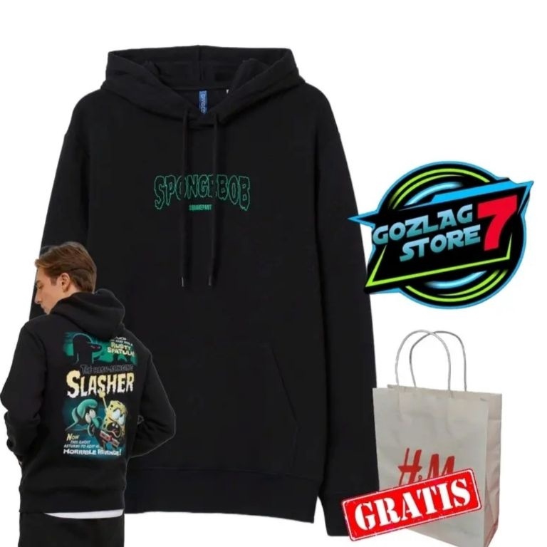 KODE A25Z HOODIE SPONGEBOB SALASHER  HOODIE HM SPONGEBOB  HOODIE PRIA  YUNISEX  JAKET FLACCE KATUN H