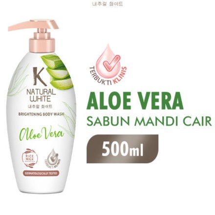 K NATURAL WHITE Aloe Vera Sabun Mandi Cair Botol 500ml / Brightening Body Wash Bandung