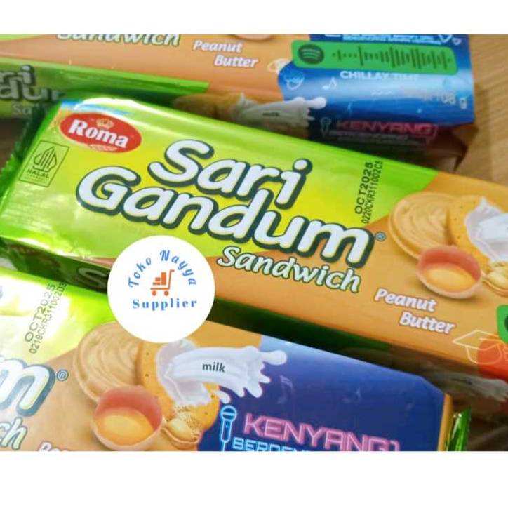 

Roma Sari Gandum Sandwich Biskuit Peanut Butter Krim Kacang