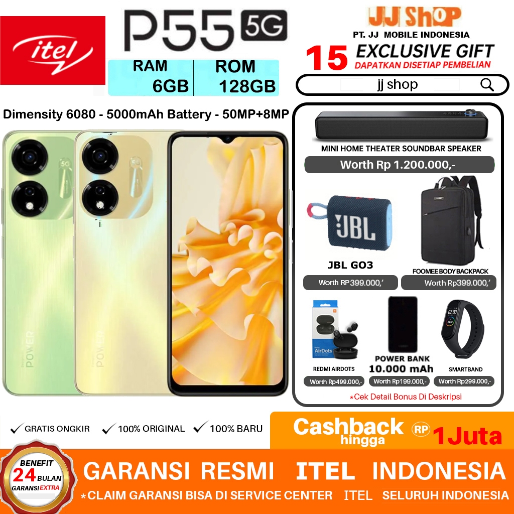 iTel P55 5G 6/128 GB | P65 8/128 GB RAM 6GB 8GB ROM 128GB GARANSI RESMI OPPO A16