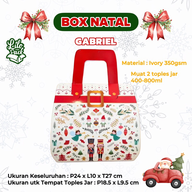 

GABRIEL | Box Hampers Toples Jar Natal Kotak Gift Packaging Toples Kue Kering Christmas