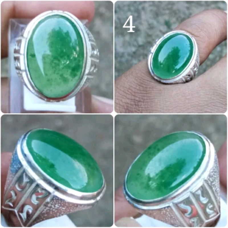 Natura Garut Hijau/ Ijo / Hejo - Chrome Chalcedony Serat Lumut Gerimis -  No Treatment / No Dyed