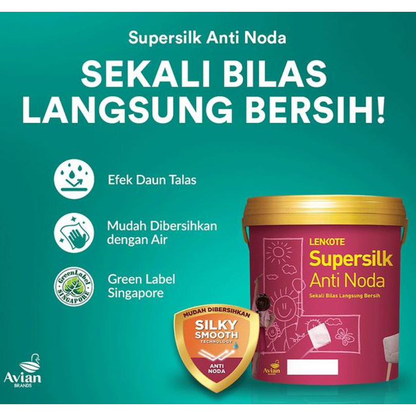 CAT TEMBOK LENKOTE SUPERSILK ANTI NODA 1 KG LITER