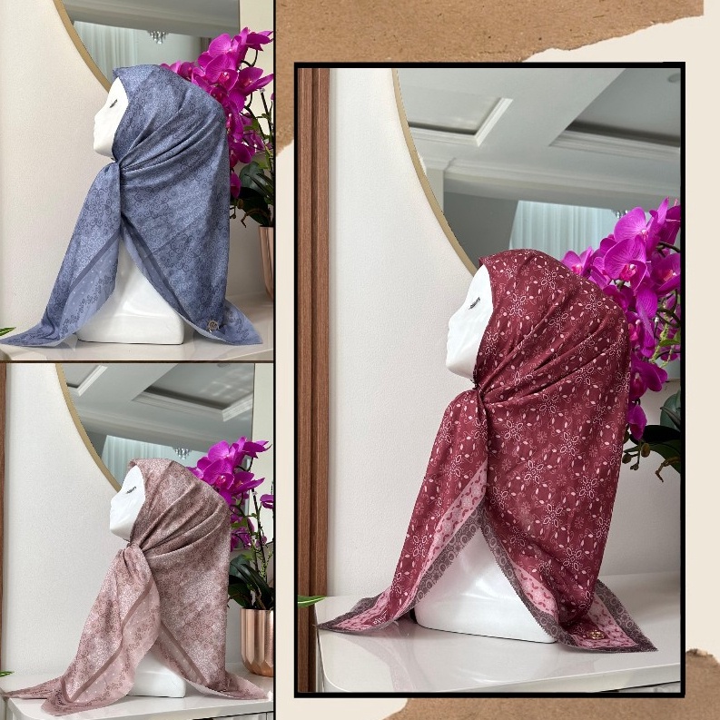 Best Seller Hijab Voal Motif Premium Pouch Karafa Metal Logo