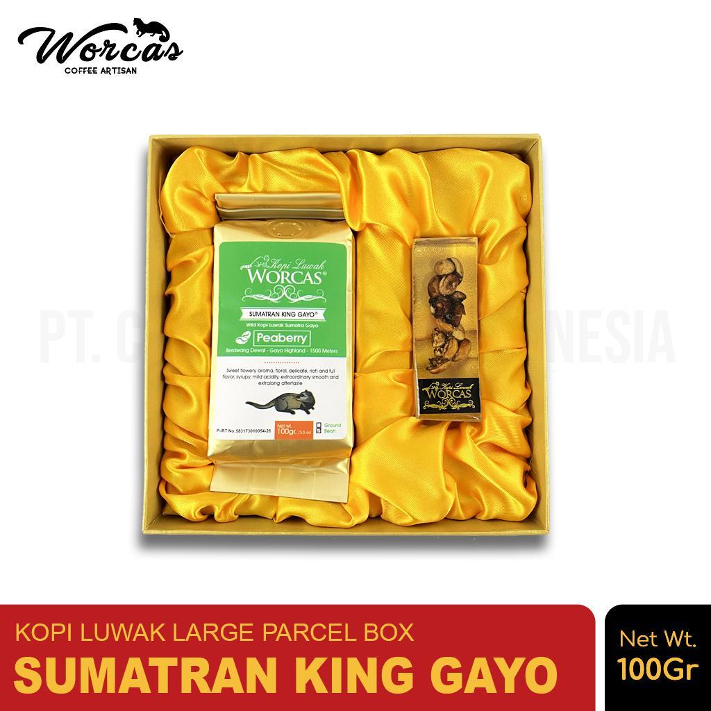 

WORCAS Kopi Luwak Liar Sumatran King Gayo Peaberry Large Gift Box (Acrylic) 100gr