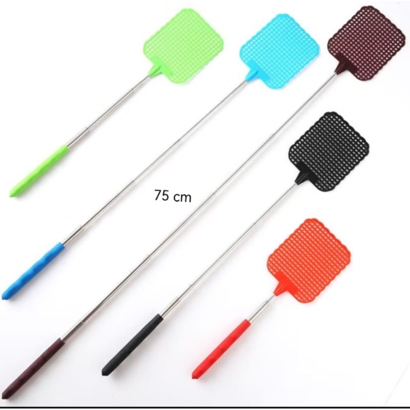 Tongkat pemukul lalat teleskopik bisa di tarik panjang alat serangga| raket lalat|alat pemukul