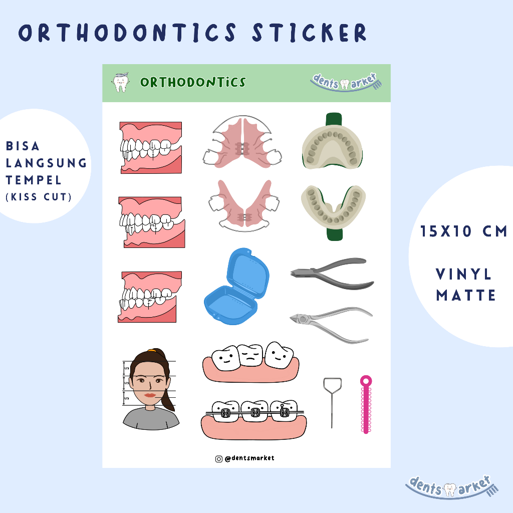 

Orthodontics Sticker Sheet / Stiker Ortodonsia Piranti Ortodonti / Sticker Merchandise Dokter Gigi Dentist Dental Student / Stiker Kedokteran Gigi