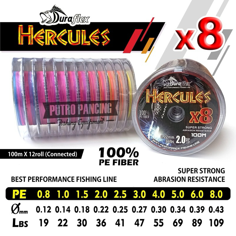 Senar PE terkuat Duraflex Hercules