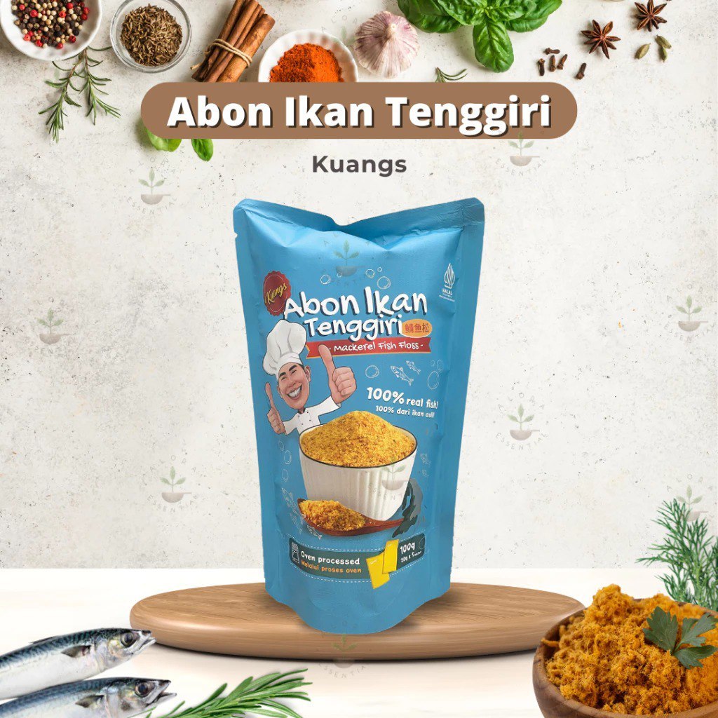 

ABON IKAN TENGGIRI SPESIAL KUANGS 100 GRAM - ABON ENAK & GURIH | HALAL RENDAH MINYAK