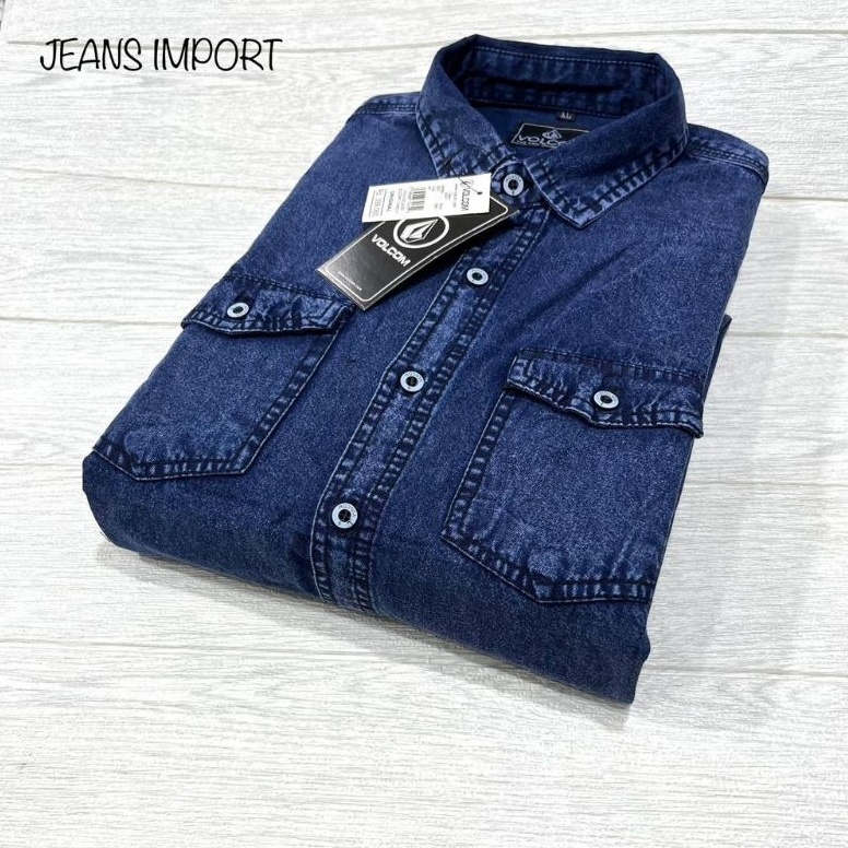 KODE M89G Kemeja Jeans Pria Lengan Pendek Import Baju Kemeja Levis Denim Casual