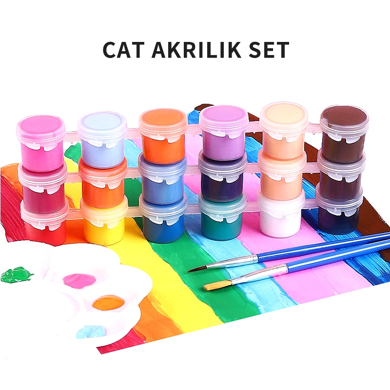 

Acrylic Colour Set 6/12 Warna - Cat Akrilik Kanvas Lukis Canvas Paint Acrylic Color 3 ml