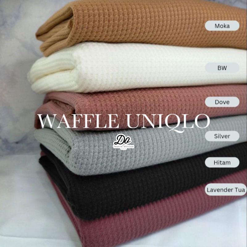 KAIN BAHAN WAFFLE UNIQLO KNIT BAHAN BAJU KEMEJA POLOS UNISEX
