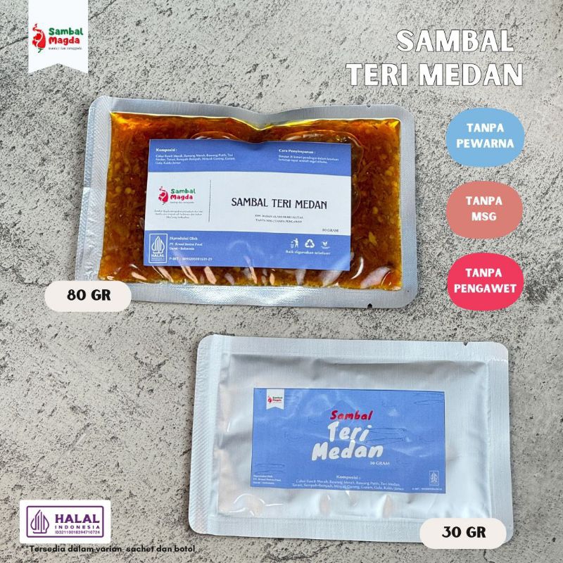 

Sambal Magda teri medan/cumi/cakalang 80 gram.