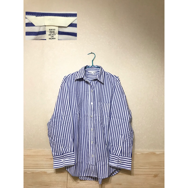 Kemeja Wanita / Kemeja H&M / Kemeja HnM / Kemeja Stripe / Baju Preloved / Kemeja Biru