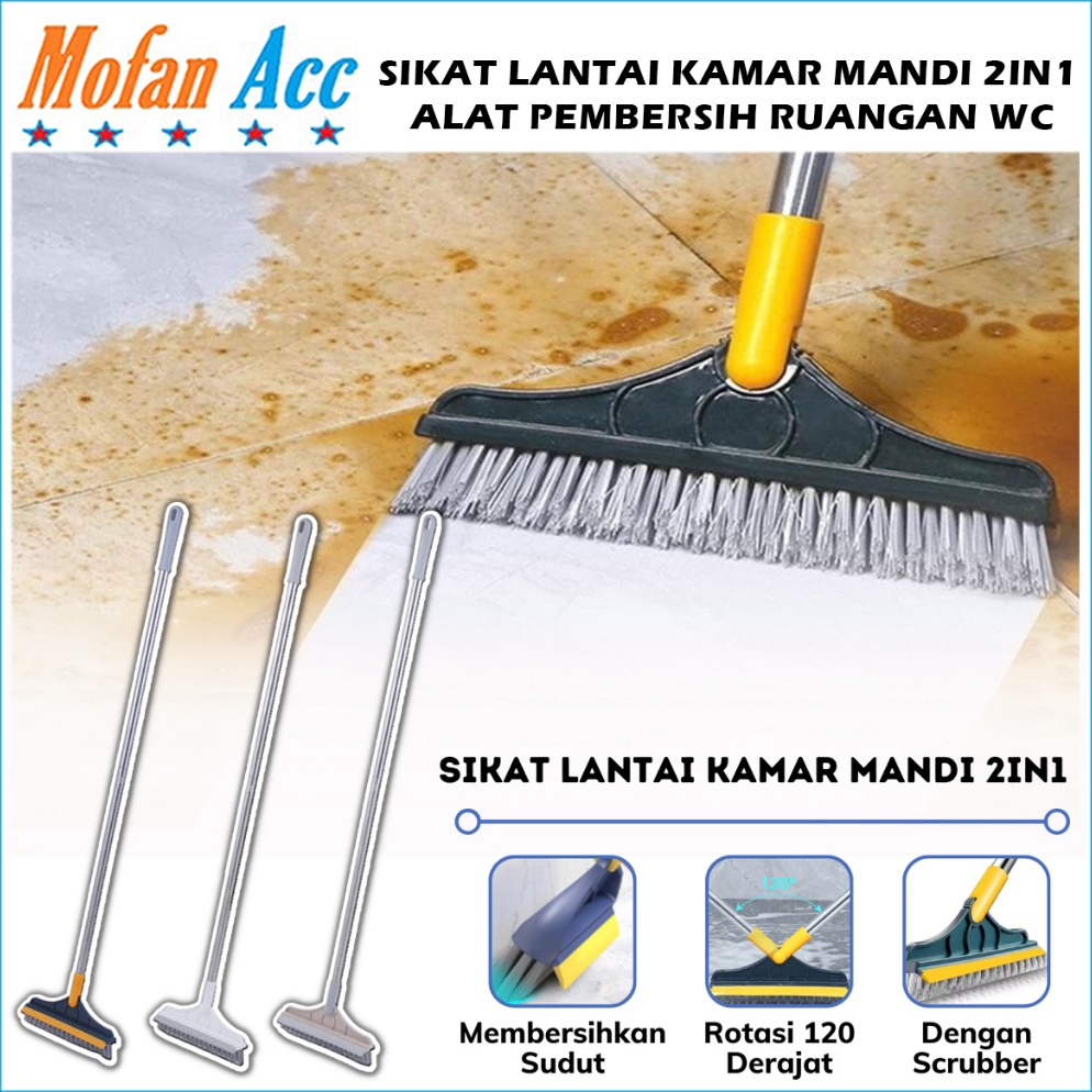 Grosiran Sikat Kamar Mandi 2in1  Sapu dan Wiper  Magic Broom Wiper Alat Gosok Pembersih Lantai WC To