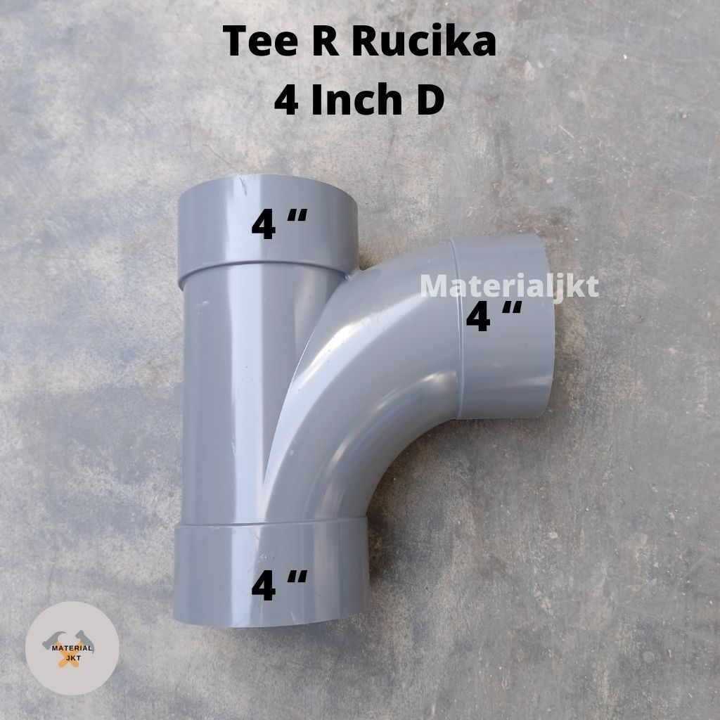 Tee R 4" inch D Large Radius/ T Belok in D RUCIKA Sambungan Pipa Fitting Keni Sok Cabang 3 Peralon P