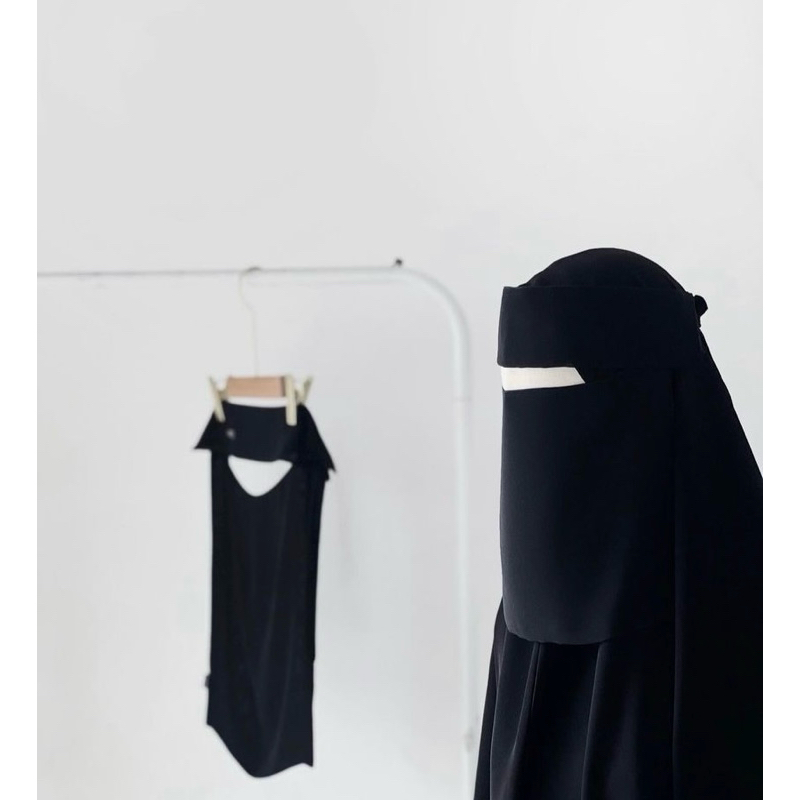 Promo Niqab Poni Karet L Niqab karaz bandana cadar premium bandana jetblack arab original karaz poni