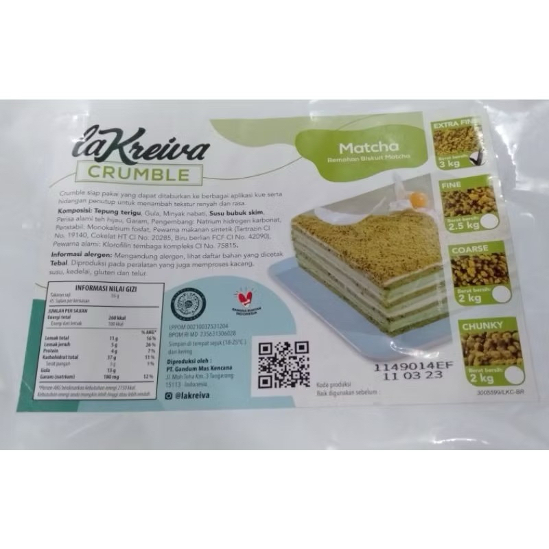 

Crumble Matcha 250gram