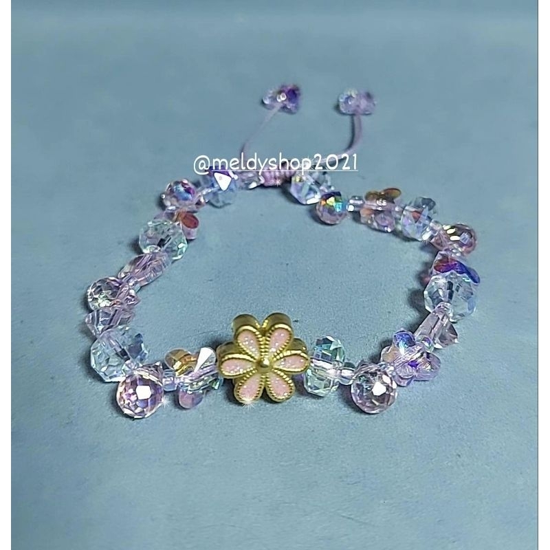 gelang crystal swarovski manik manik kupu butterfly bracelet variasi charm emas asli 23k 24k HK hong