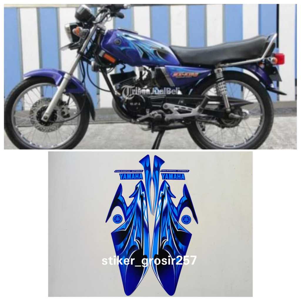 STIKER STRIPING & LIS BODY MOTOR RX KING 2006 BIRU