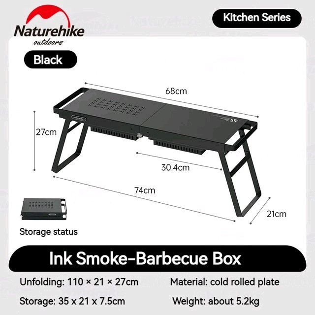 GRILL MEJA LIPAT PORTABLE BBQ PIKNIK CAMPING NATUREHIKE CNK2300013