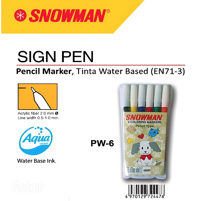 

Spidol Warna Snowman 6 Colours PW-6A