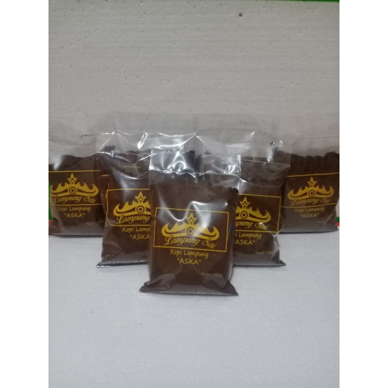 

Kopi Bubuk Lampung " ASKA " 1 Kg ( 5 bungkusX 200gr )