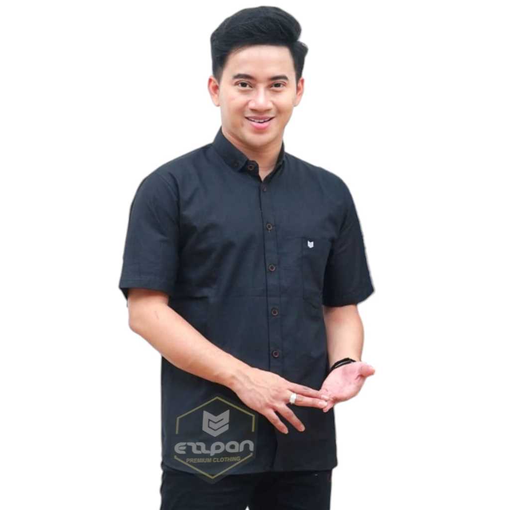 Kemeja Polos Pendek Katun Sigarete Hem Pria Formal Baju Cowok Distro