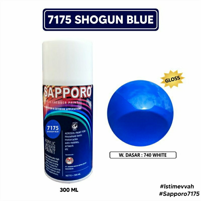 #MAU# Cat Semprot Sapporo 7175 Shogun Blue 300ml Biru Suzuki Shogun Metallic Cat Spray Duco Sapporo 