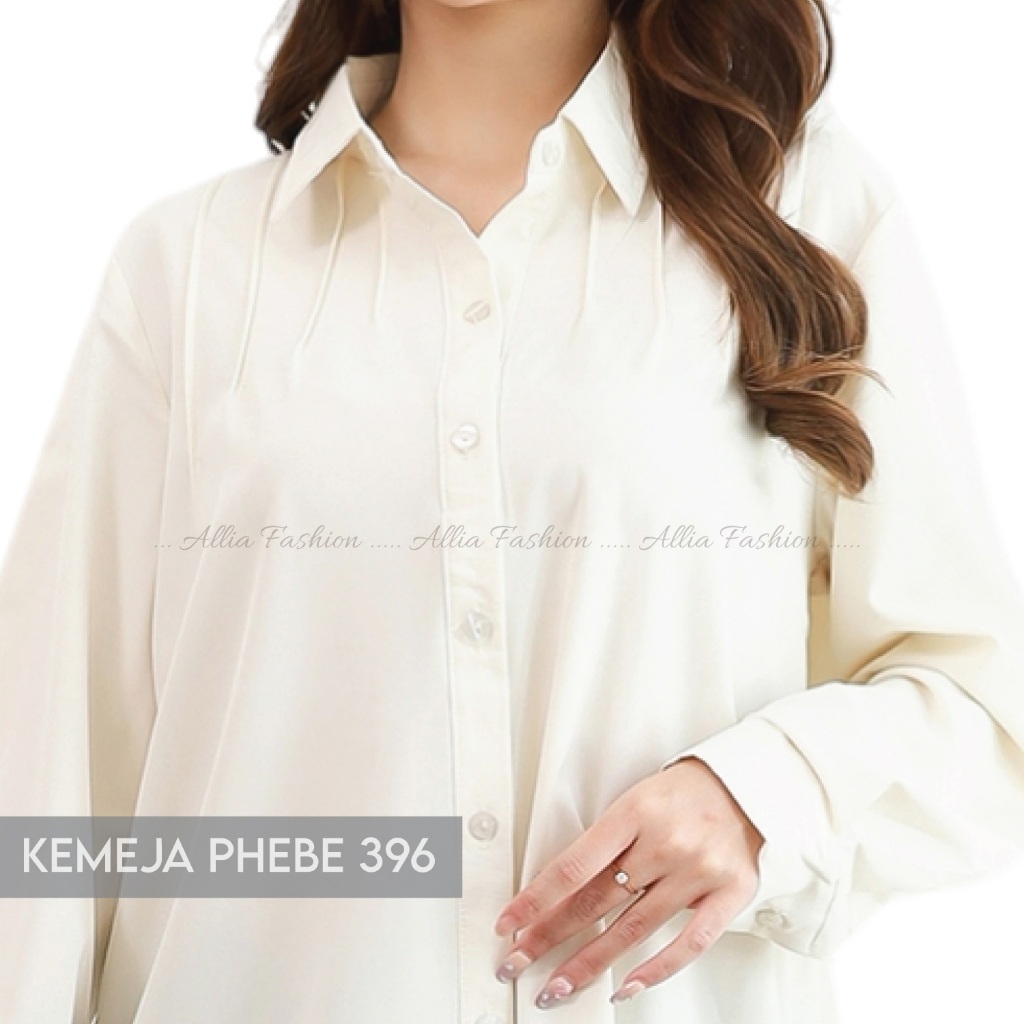ALLIA - KEMEJA LENGAN PANJANG 396 PHEBE / kemeja CREAM / kemeja kantor wanita / kemeja import wanita