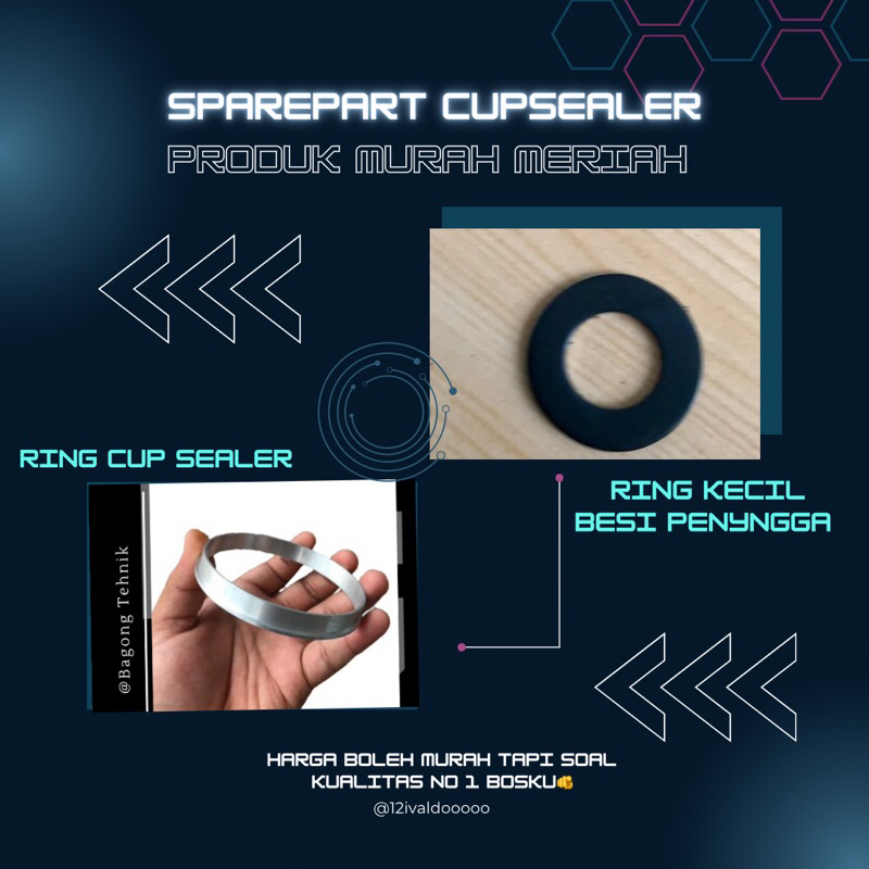 Sparepart Cup Sealer Ring Press cup Sealer Dan Ring Penyangga Cup Sealer Berlaku untuk Semua merek m