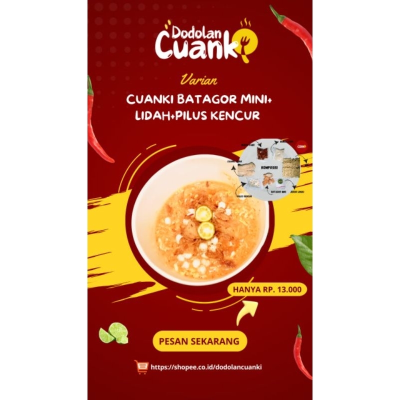 

Cuanki batagor mini+lidah+pilus kencur