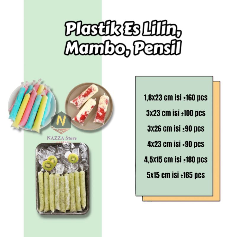 Plastik PE Es Lilin Pensil Es Mambo Es Lilin