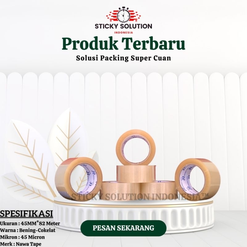 

nawa tape lakban bening atau cokelat tebal 45mm 82 meter 1 dus isi 36 pcs