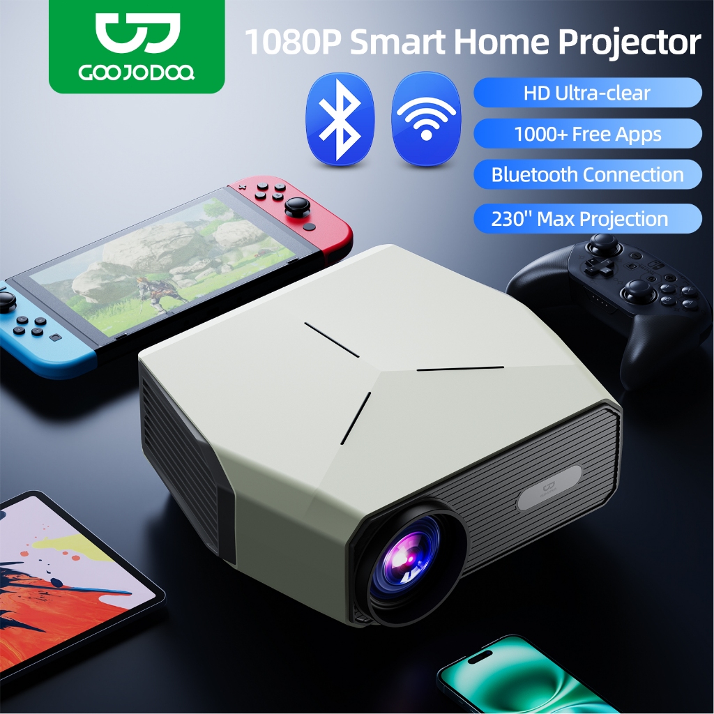 Goojodoq 15500LM Proyektor Profesional  Android 8k Wifi Full Hd 1080p Suporta Android Sincronizando 