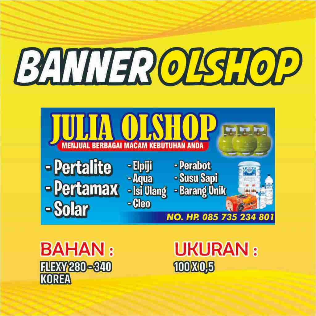 Spanduk Banner Olshop/ Banner Jualan Olshop/ Free Desain/ Banner Custom UKURAN 100X50
