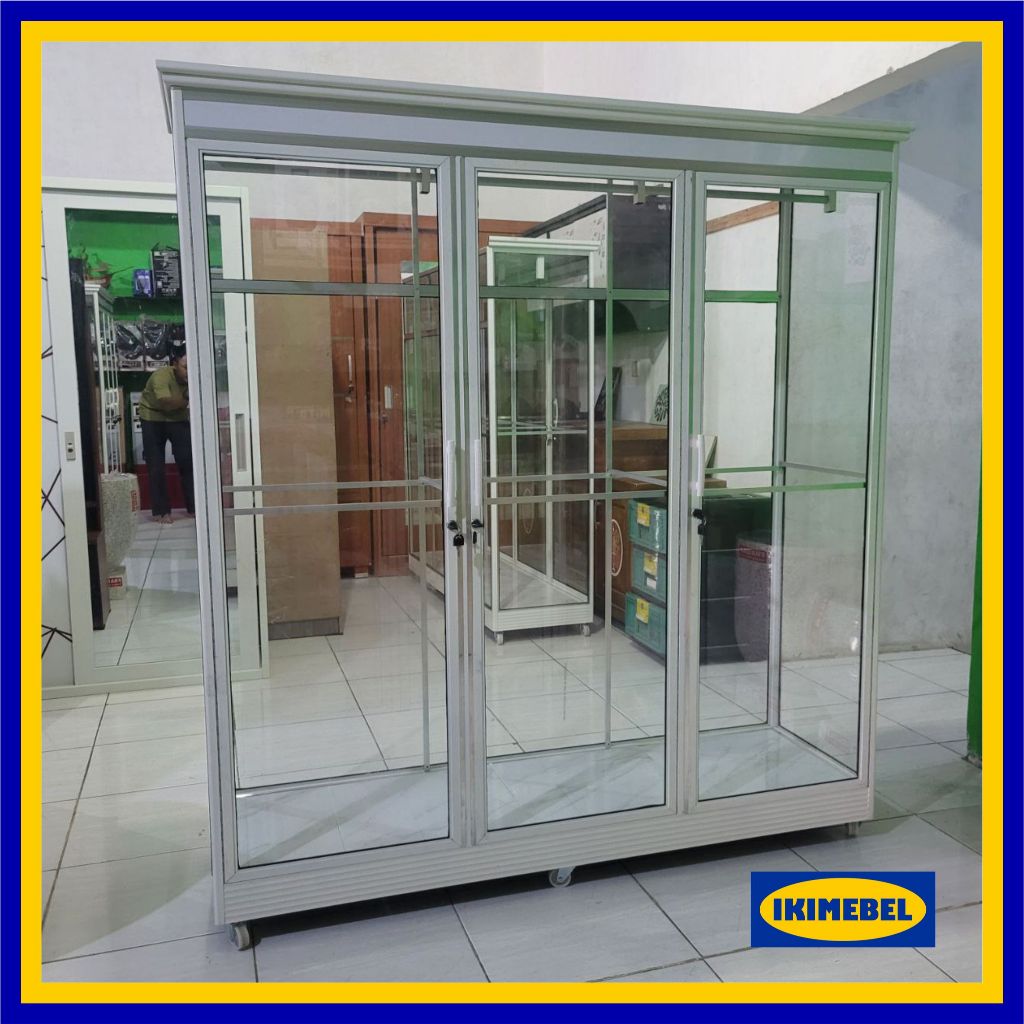 Lemari Baju, Pakaian Full Gantung Full Kaca Minimalis Elegan