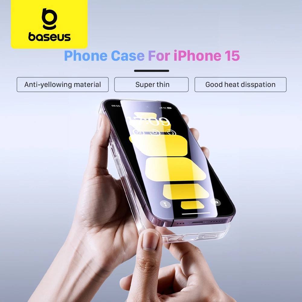 [ORIGINAL 100%] Baseus Premium Transparant Case Anti Kuning Case HP iPhone 15/Pro Max