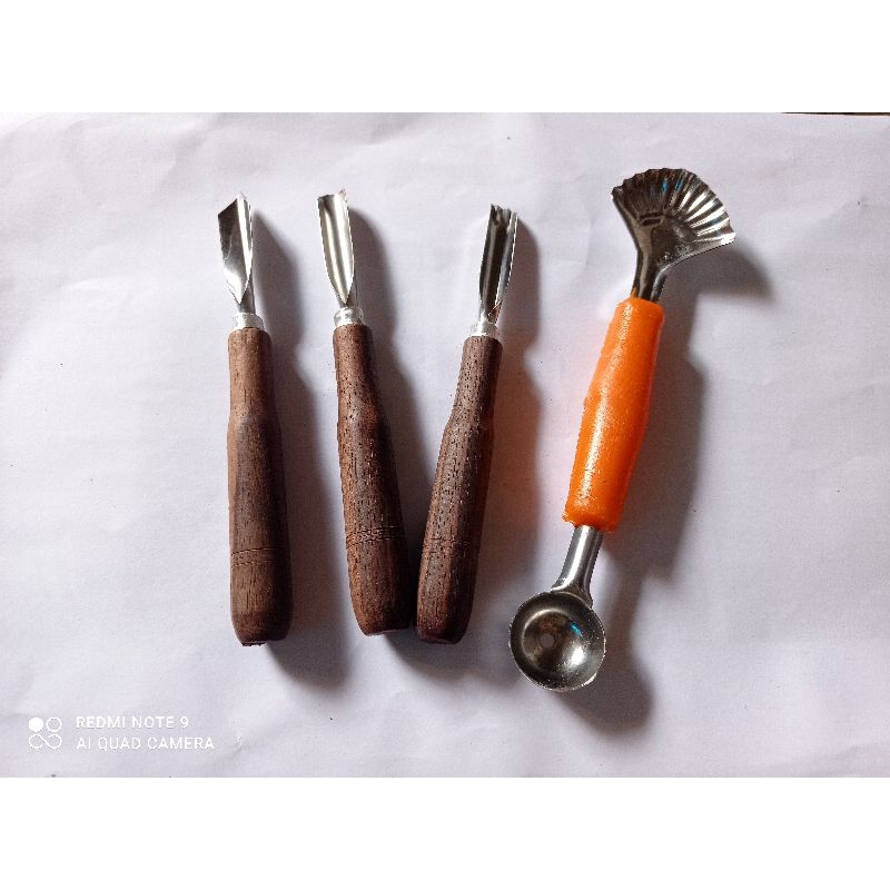 

pisau garnis 3pcs+kerok buah
