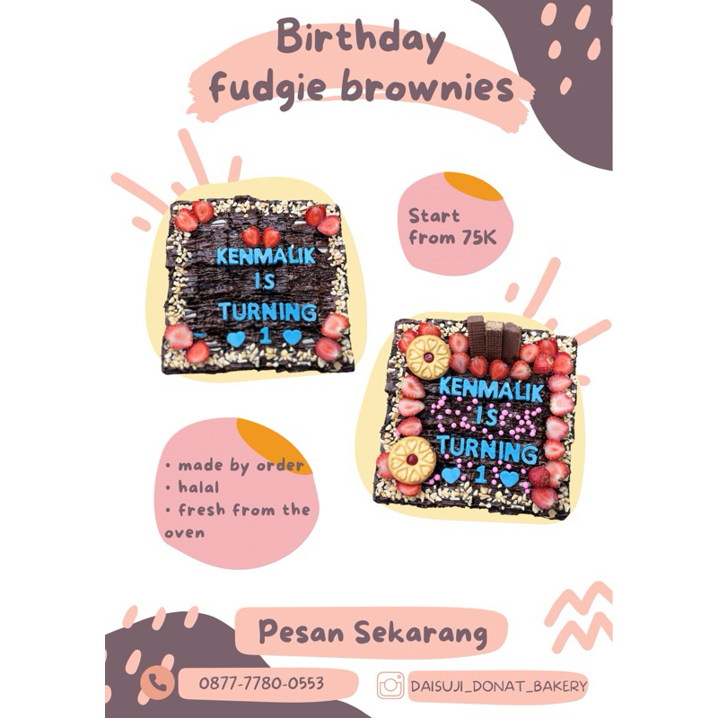 

birthday fudgie brownies 20x20