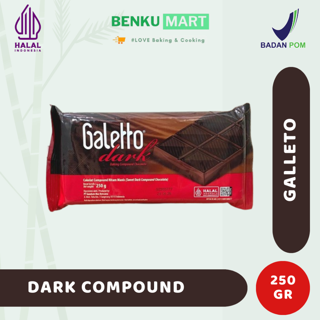 

GALLETTO DARK Chocolate 250 gr | Dark coklat compound Galetto