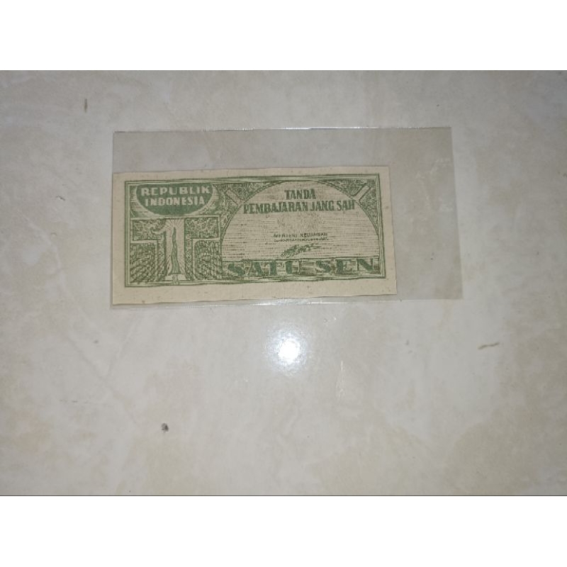uang 1 / satu sen kerin tahun 1945 asli unc