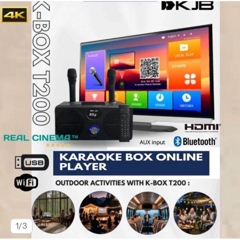 kjb t 200 karaoke player portabel
