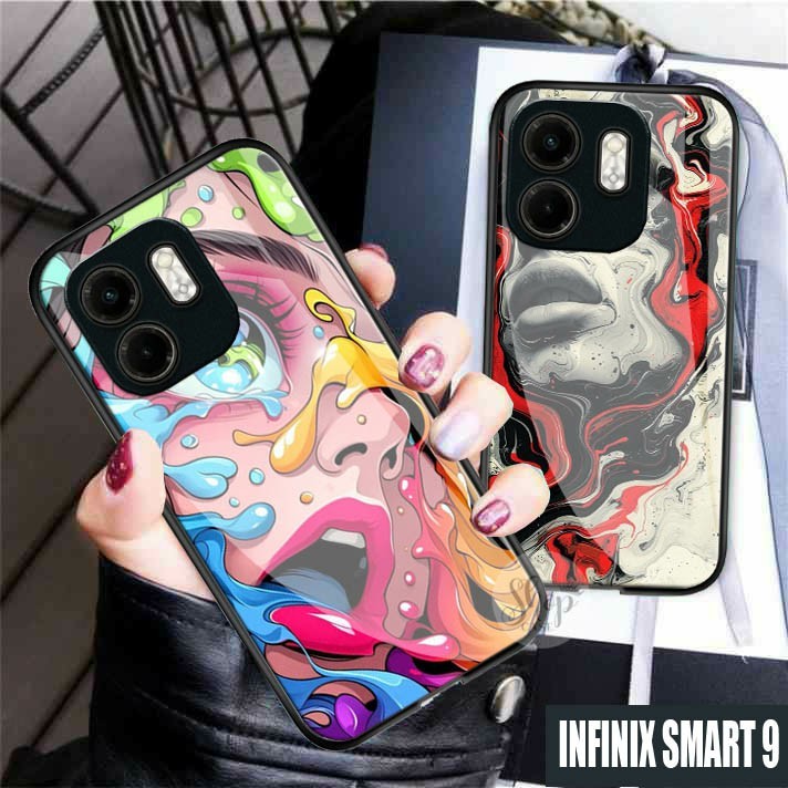 Softcase Glass Infinix Smart 9 case glossy Infinix Smart 9 Case Infinix Smart 9 case Infinix Smart 9