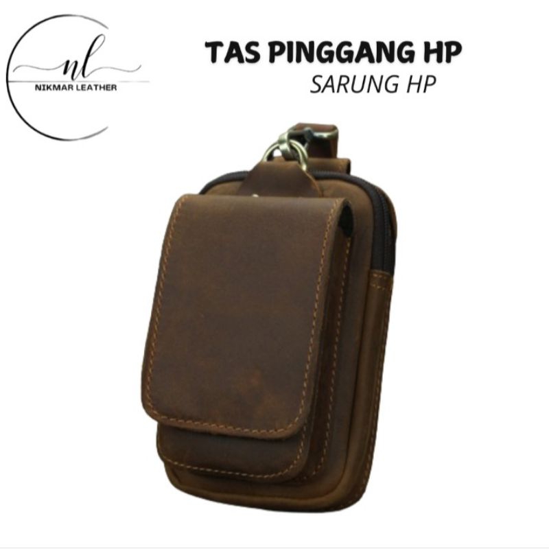 NIKMAR LEATHER - Tas Pinggang HP Kulit - Dompet Pinggang HP - Sarung Pinggang HP kulit