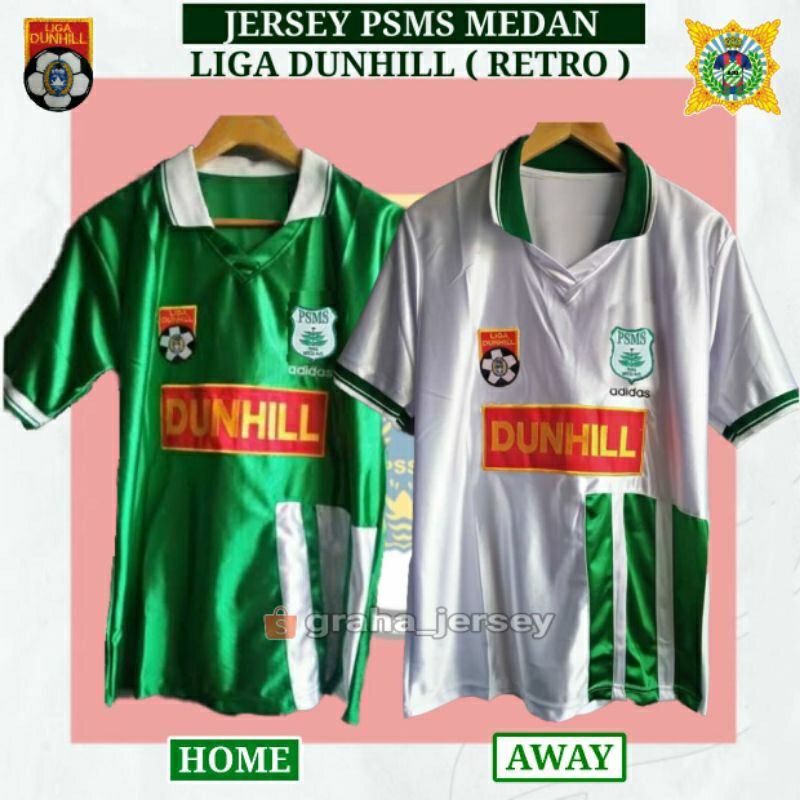 Jersey PSMS Medan Liga DUN_HILL 1994 - 1995 Home Away Bahan PARAGON Full BORDIR Retro